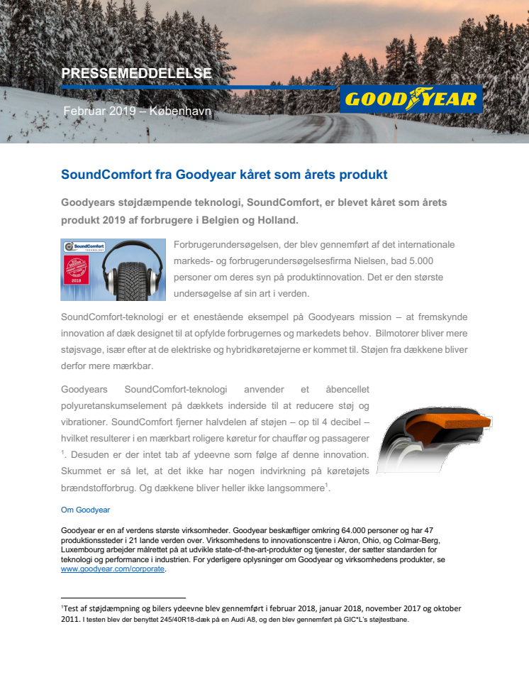 SoundComfort fra Goodyear kåret som årets produkt