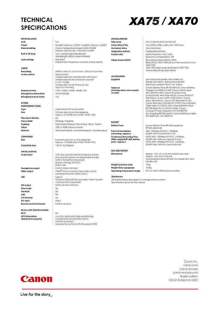 XA75, XA70_PR Spec Sheet_EM_FINAL_Page_2