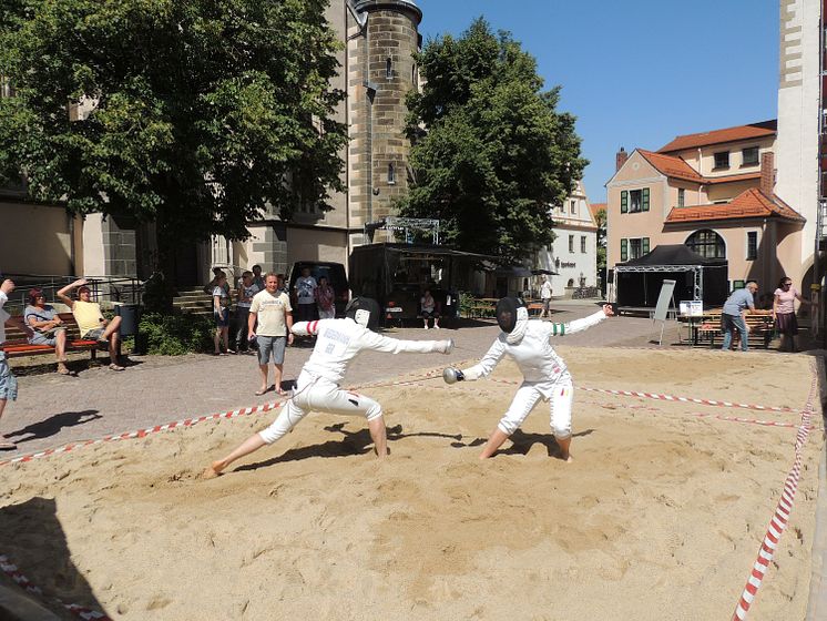 Oschatz - Kleine Gartenschau - Strandfechten