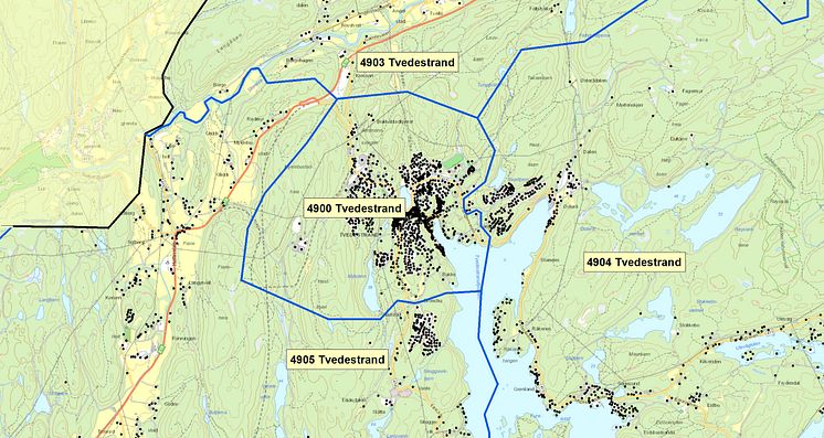 4900 Tvedestrand -   postnummerinndeling