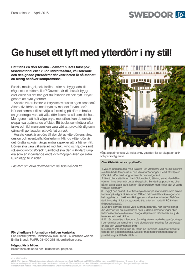 Ge huset ett lyft med ytterdörr i ny stil!