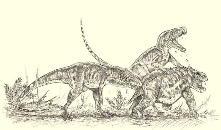 Two Smok and one young dicynodont