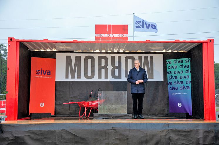 Prime Minister Jonas Gahr Støre at Morrow Cornerstone Ceremony