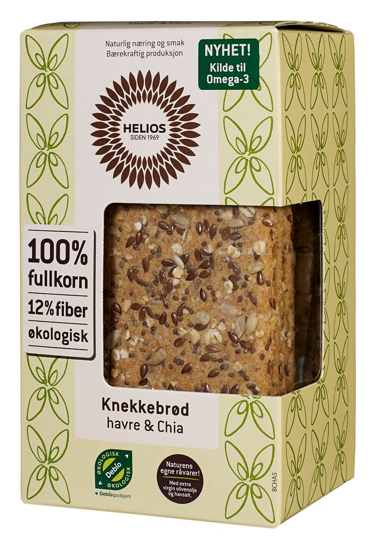 Helios knekkebrød havre og chia økologisk 200g