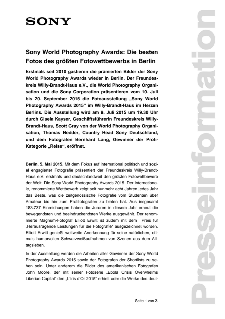 Sony World Photography Awards: Die besten Fotos des größten Fotowettbewerbs in Berlin