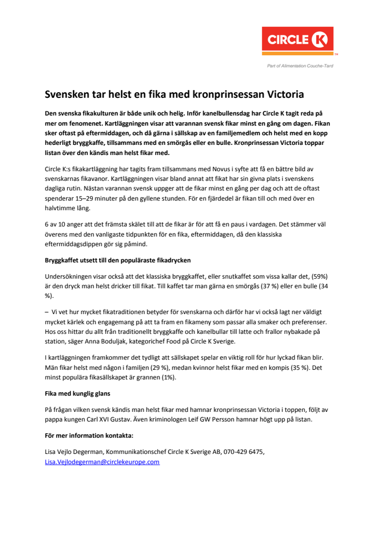 Svensken tar helst en fika med kronprinsessan Victoria   