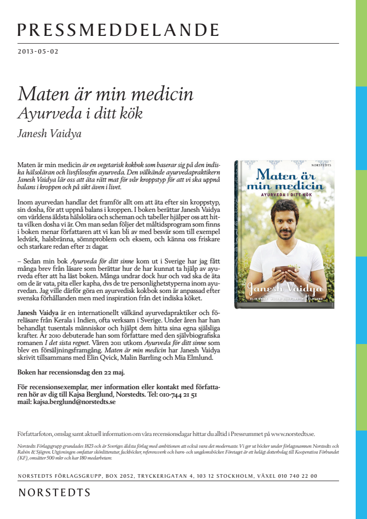 Janesh Vaidya: Maten är min medicin – Ayurveda i ditt kök