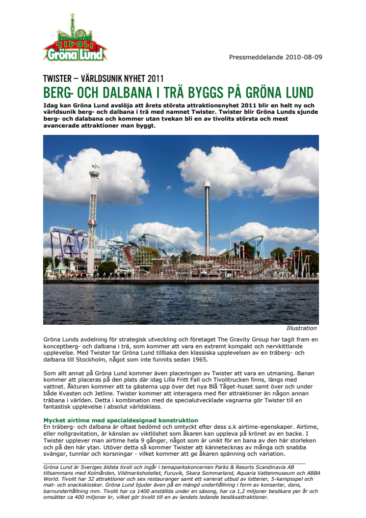 Berg- och dalbana i trä byggs på Gröna Lund