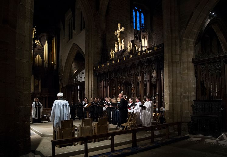 The Northumbria University Choir perform at Newcastle Cathedral during the University's 25th anniversary service earlier this year