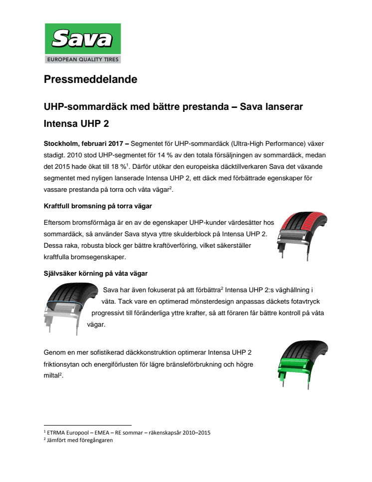 UHP-sommardäck med bättre prestanda – Sava lanserar Intensa UHP 2