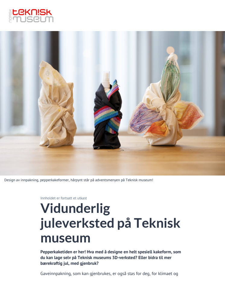 Vidunderlig juleverksted på Teknisk museum