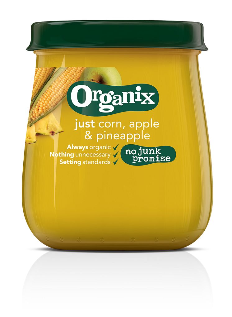 Organix just corn, apple & pineapple