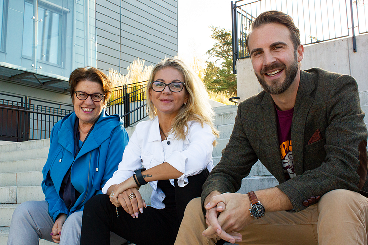 Delar av juryn i Innovatum Science Park Startup Challenge. Deborah Lygonis, Frida Jägerbrand och Eivind Vogel-Rödin.