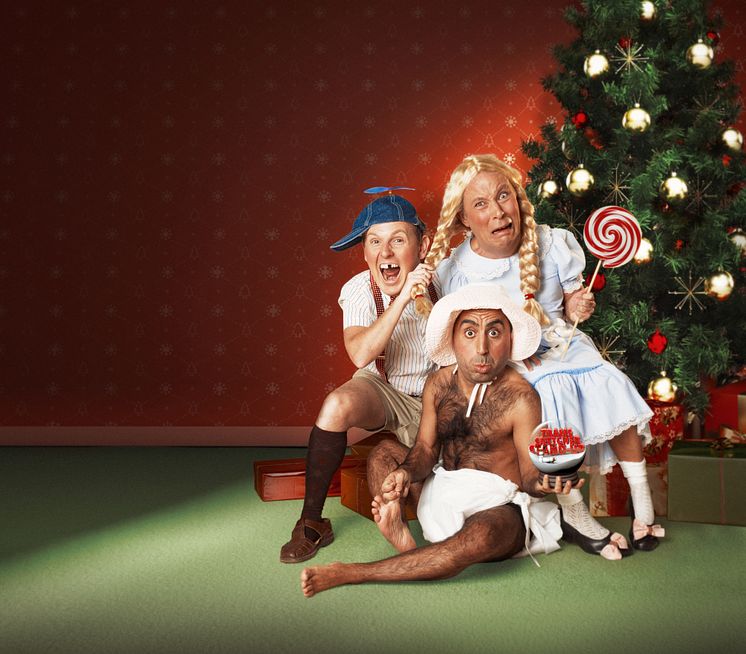Omogna killar firar jul Sveriges roligaste julshow med Özz Nujen, Måns Möller och Patrik Larsson 