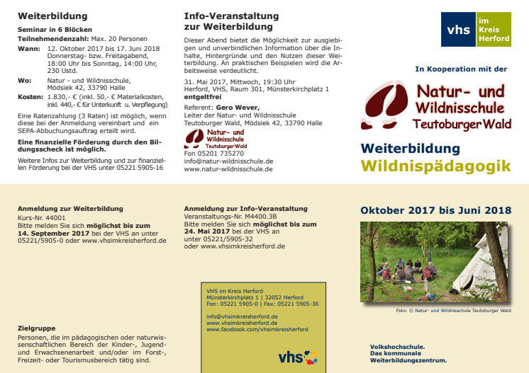 Weiterbildung Wildnispädagogik Teutburger Wald 2017/18