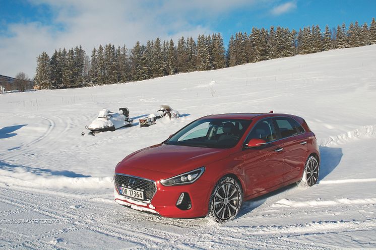 Nye Hyundai i30 på fjellet