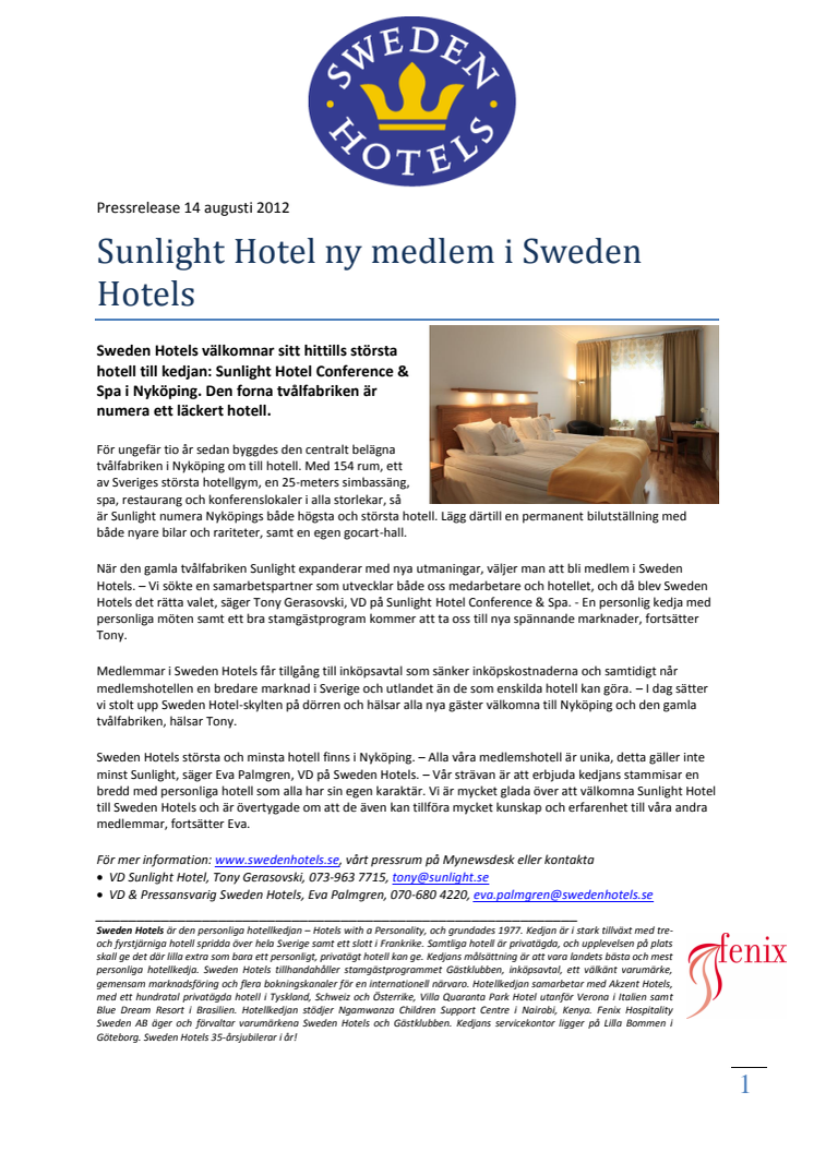Sunlight Hotel ny medlem i Sweden Hotels
