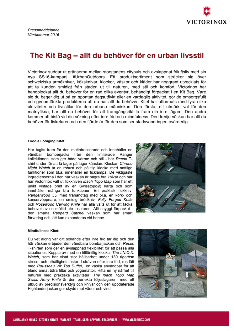 Victorinox lanserar - The Kit Bag – allt du behöver för en urban livsstil