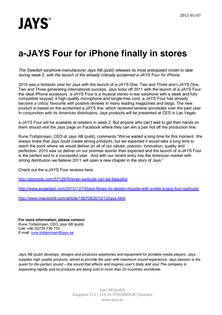 a-JAYS Four for iPhone finally in stores