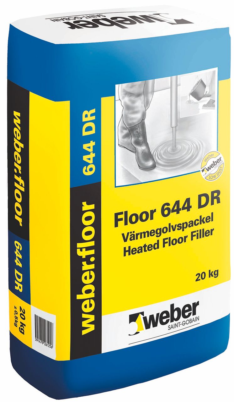 Floor 644 Värmegolvspackel DR - Dammreducerat värmegolvspackel från Weber