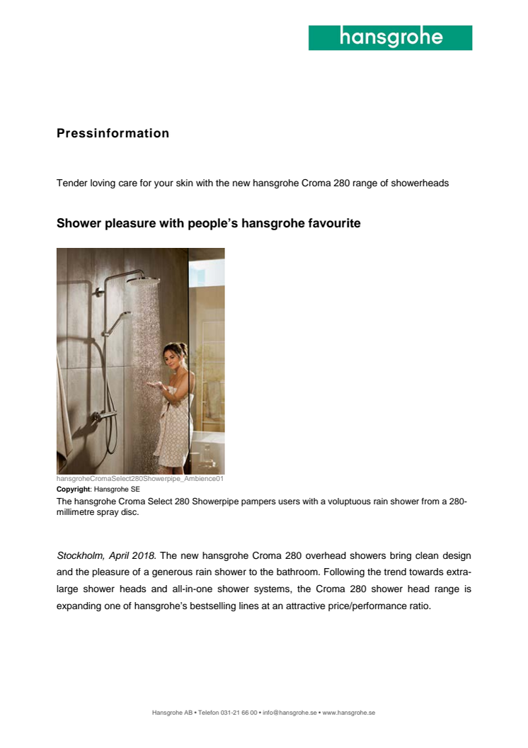 Shower pleasure with people’s hansgrohe favourite