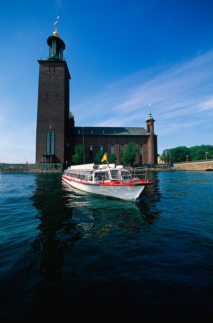 Pressbild - Stockholm Sightseeing - Delfinbåt vid Stadshuset