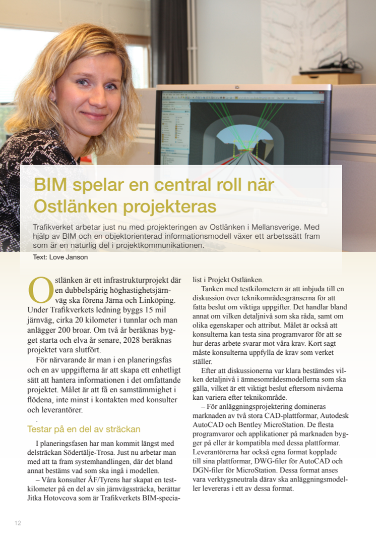 BIM spelar en central roll när Ostlänken projekteras