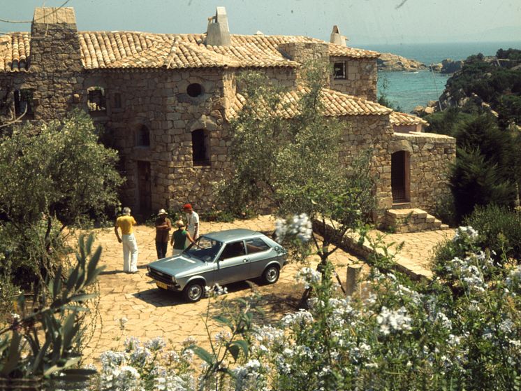 Audi 50 ved presseeventet på Sardinien i sommeren 1974