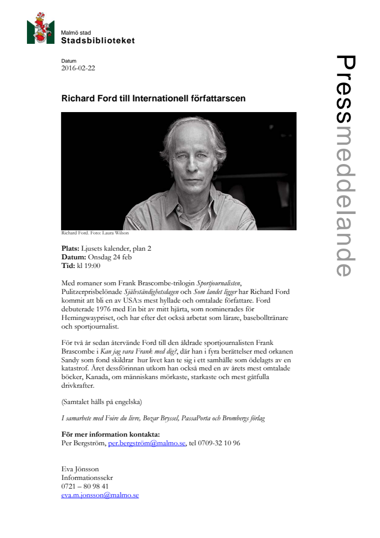 Richard Ford till Internationell författarscen  