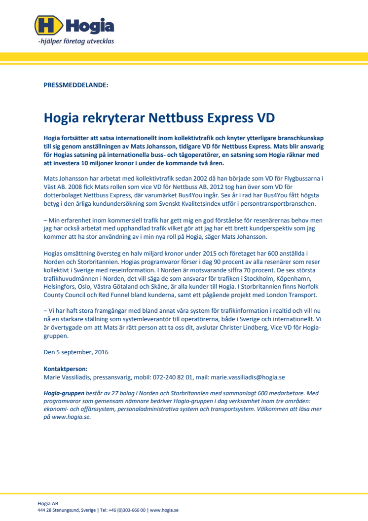 Hogia rekryterar Nettbuss Express VD