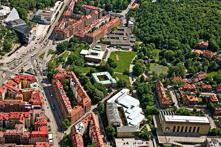 Flygfoto Campus Näckrosen, Göteborgs universitet