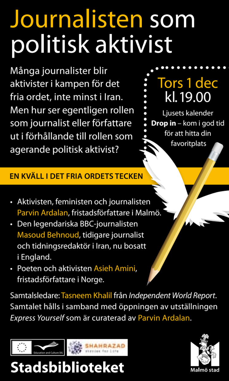 Journalisten som politisk aktivist - en kväll i det fria ordets tecken.