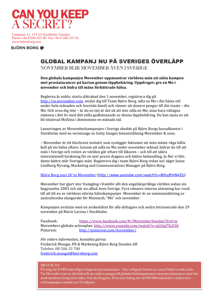 GLOBAL KAMPANJ NU PÅ SVERIGES ÖVERLÄPP