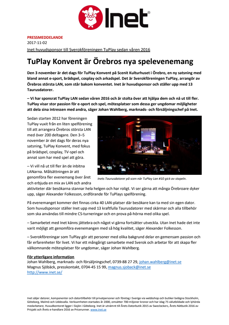 TuPlay Konvent är Örebros nya spelevenemang