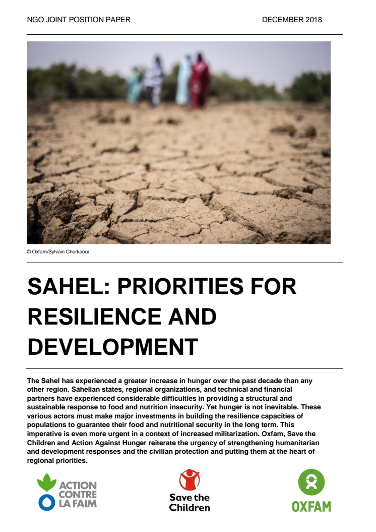SAHEL: PRIORITIES FOR RESILIENCE AND DEVELOPMENT