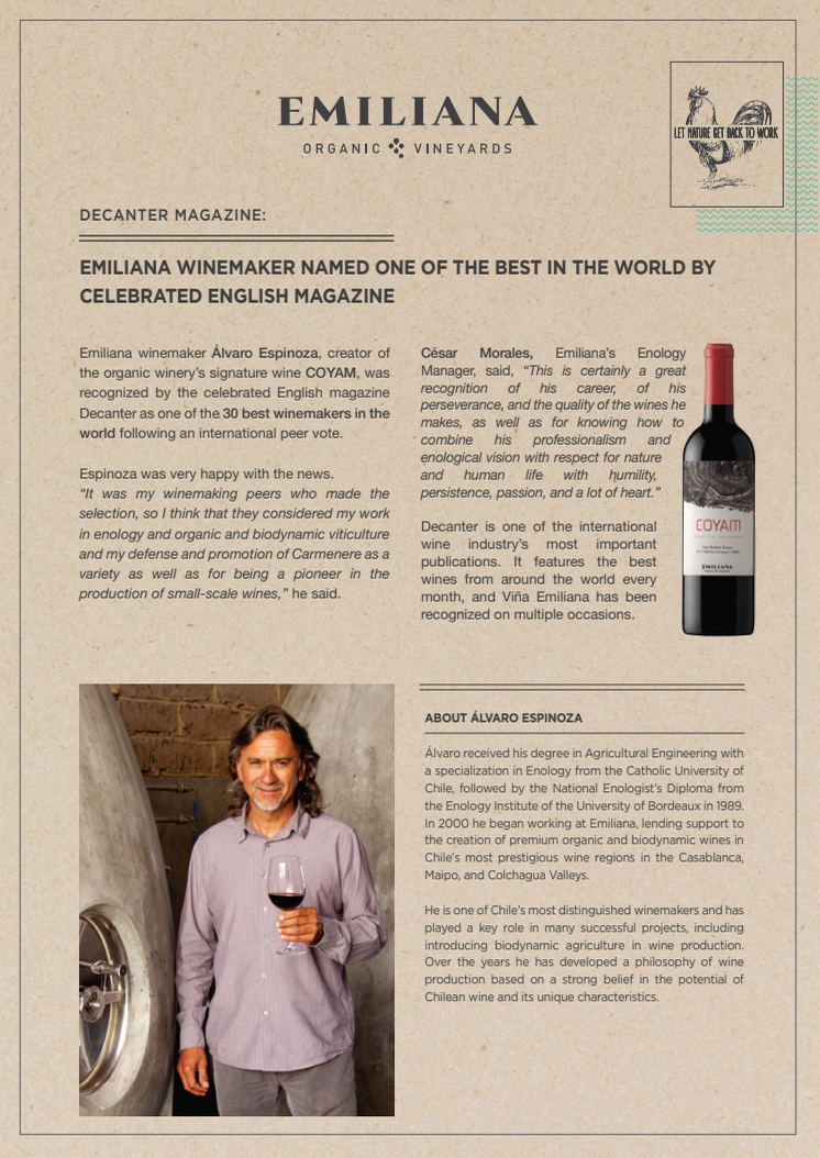 Emilianas vinmakare utsedd till en av världens bästa!