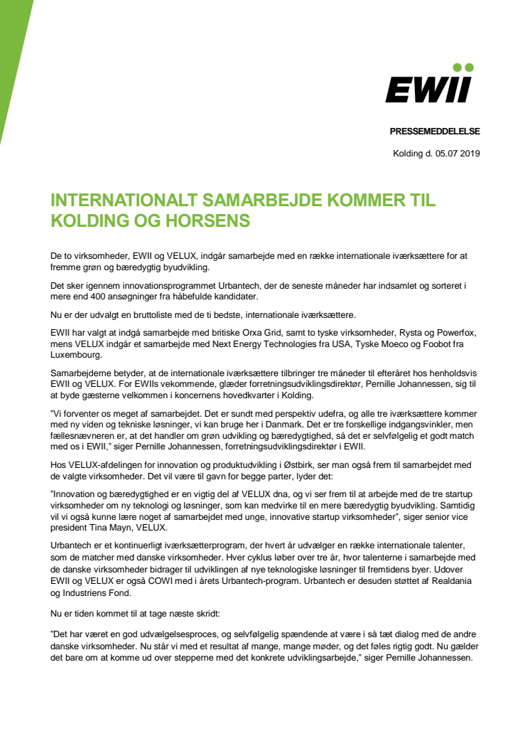 Internationalt samarbejde kommer til Kolding og Horsens