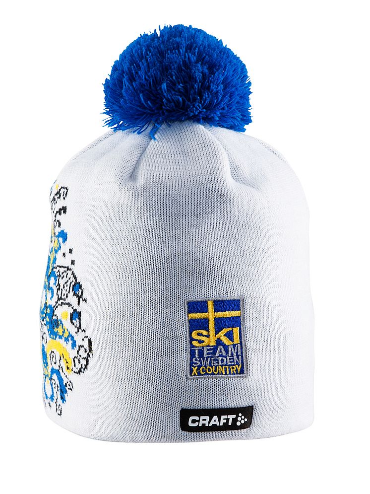 Falun light knitted hat with pompom