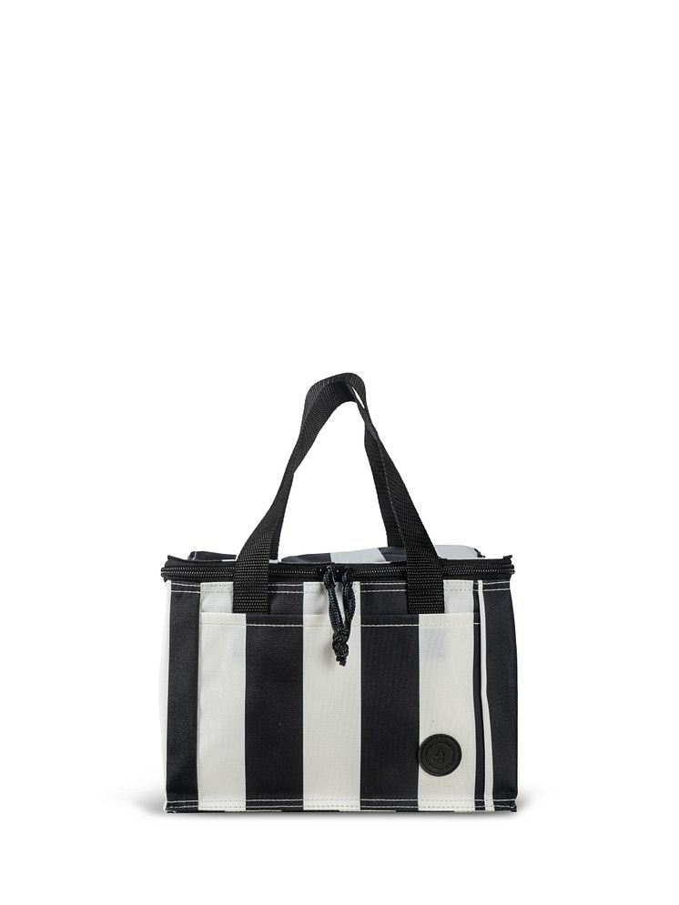 Sagaform SS25 - City stripe cooler bag small rPET Black/white 