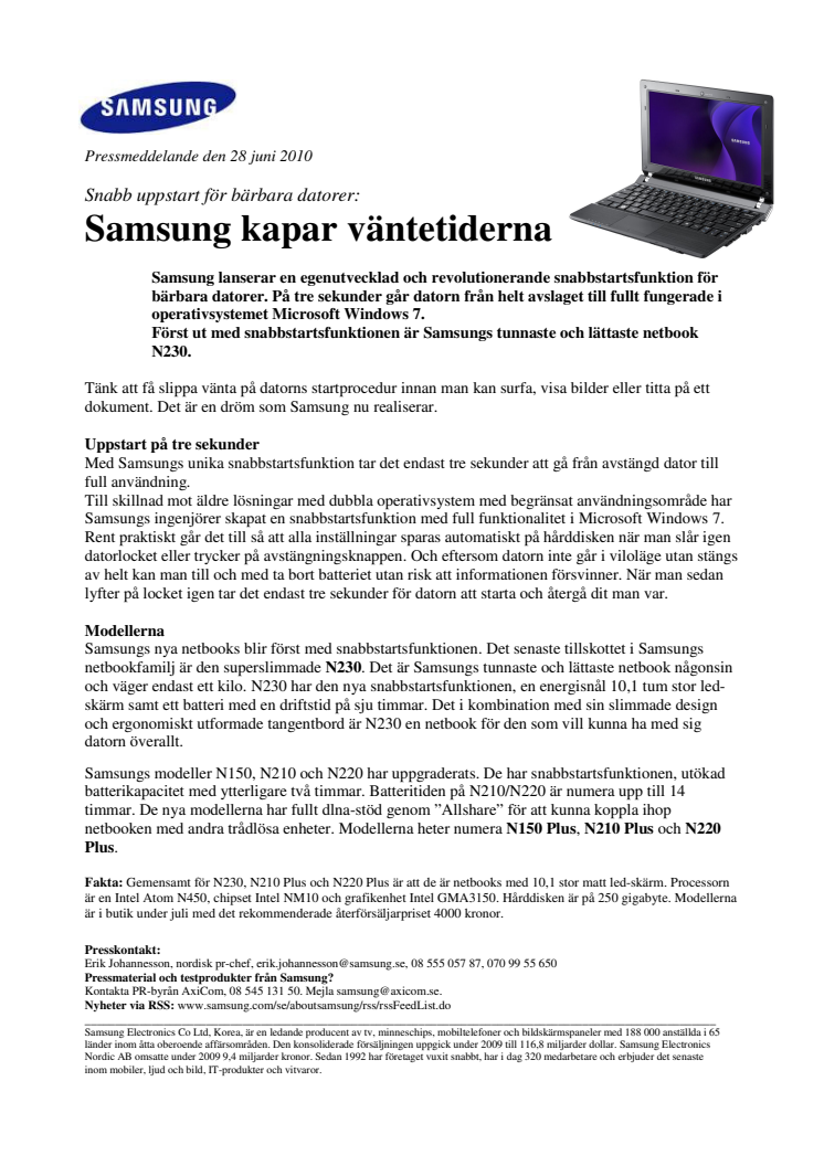 Samsung kapar väntetiderna