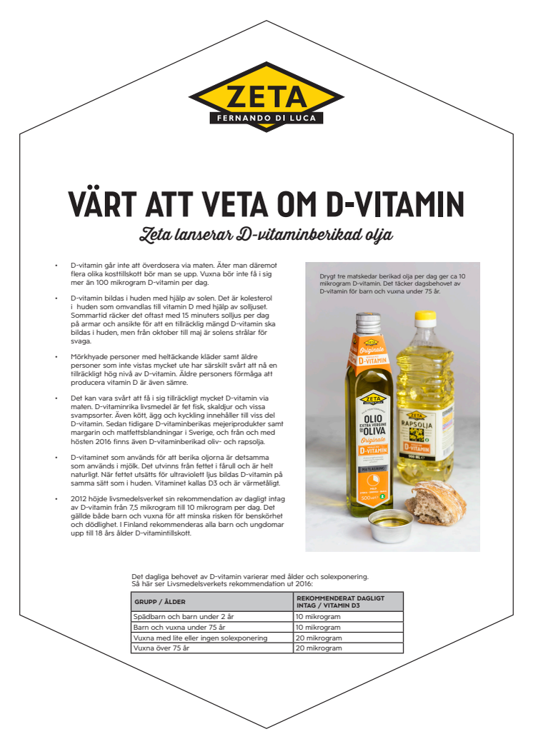 Värt att veta om D-vitamin