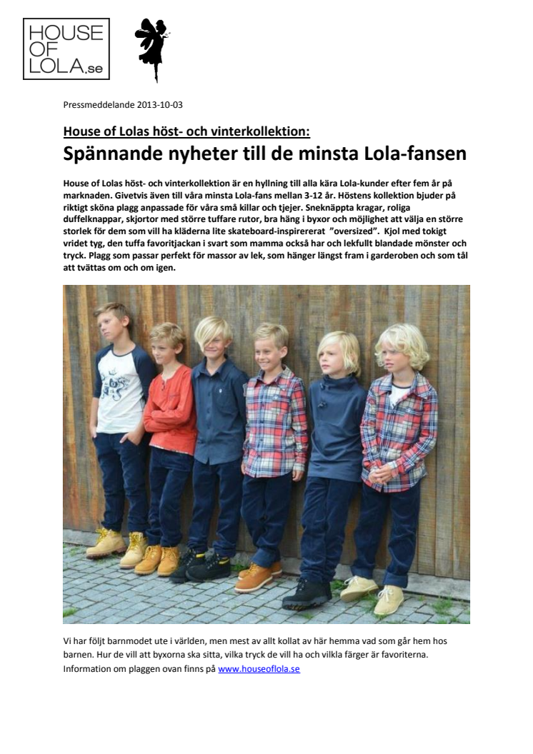 House of Lolas höst- och vinterkollektion: Spännande nyheter till de minsta Lola-fansen