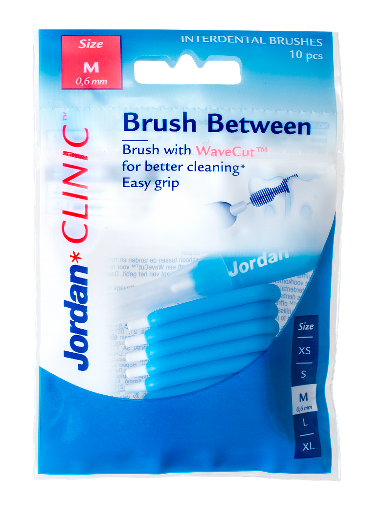 Jordan Clinic Brush Between -hammasväliharja, kuvassa koko M