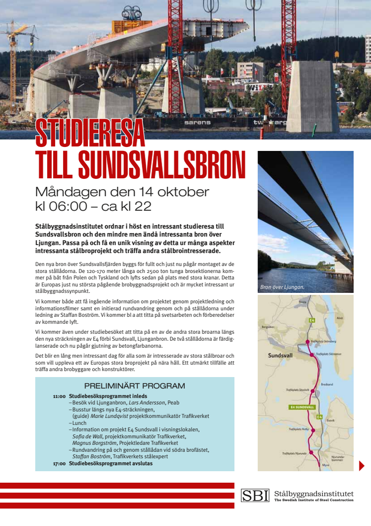 Inbjudan studieresa till Sundsvallsbron