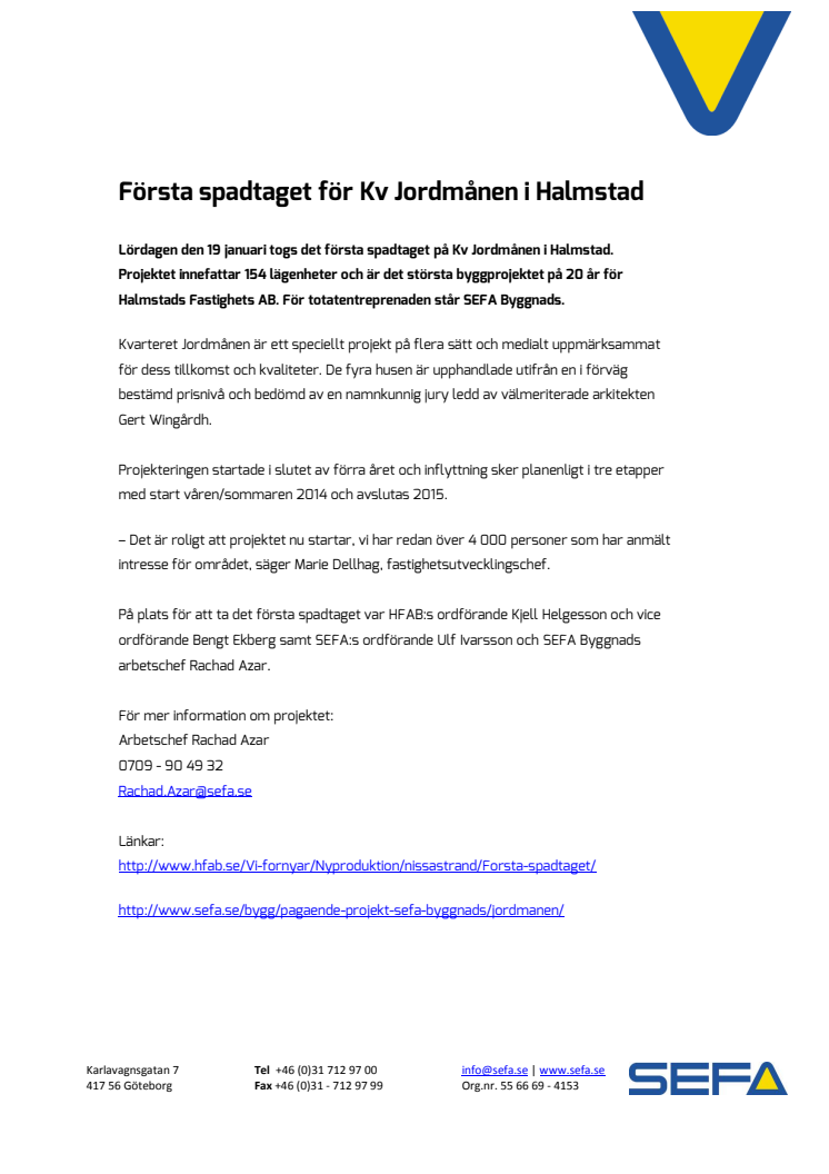 Första spadtaget för Kv Jordmånen i Halmstad