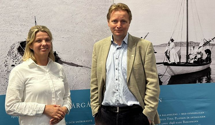 Utställningen Göteborg 400 invigd Helena Lindqvist vd Nordstan och Kristian Wedel författare