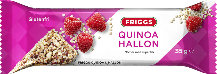 Friggs nøttebar med quinoa og bringebær