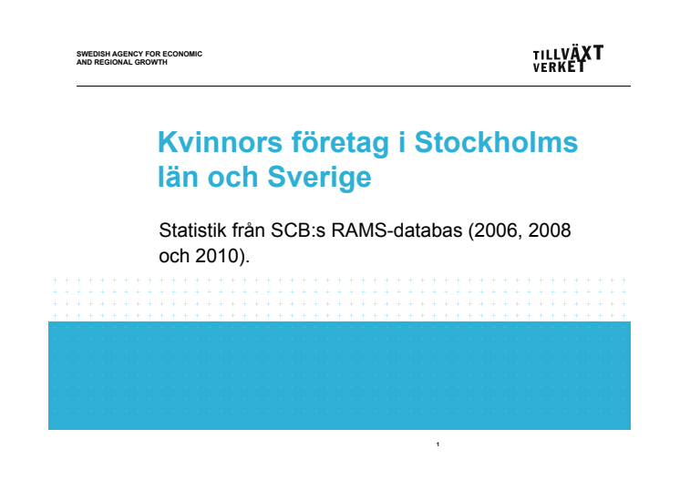 Antal företag som drivs av män respektive kvinnor 2006-2010 Stockholm