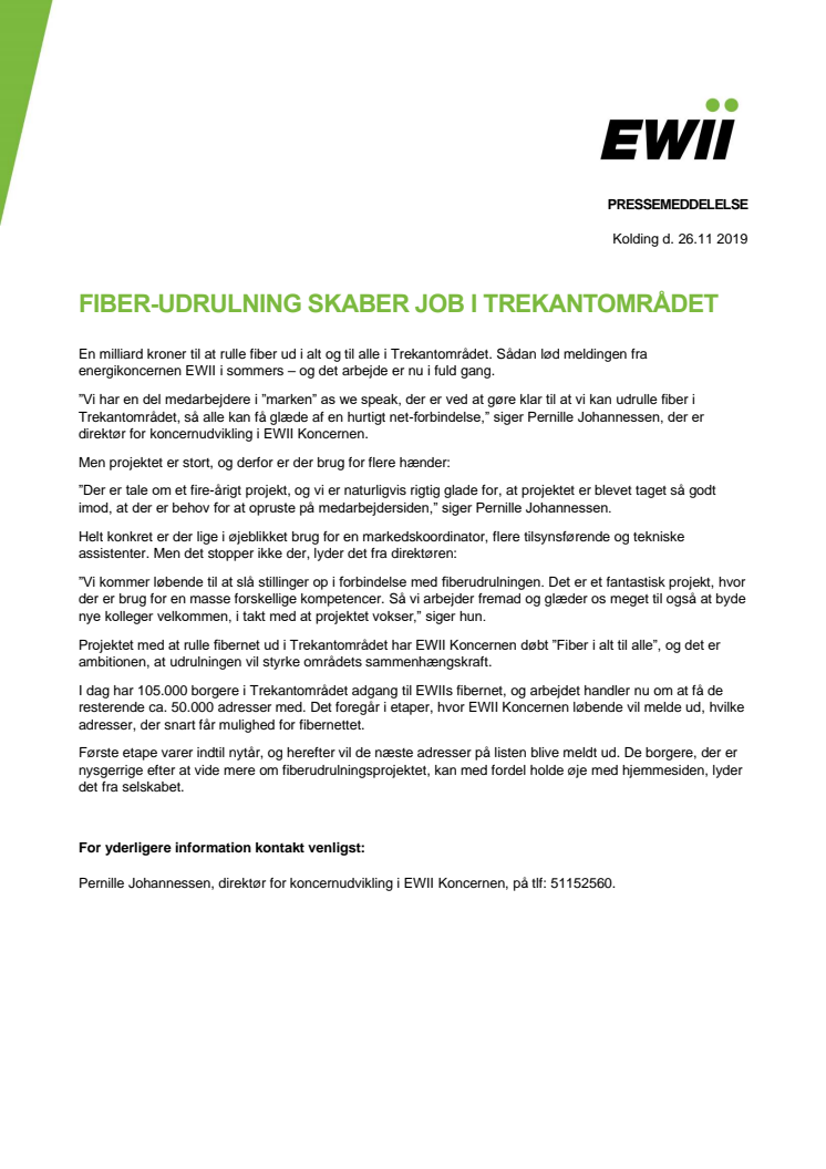 Fiber-udrulning skaber job i Trekantområdet 