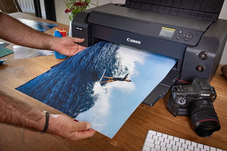 Canon imagePROGRAF PRO-1100_BTS_Ambient_Print from Printer_K7A8679.jpg